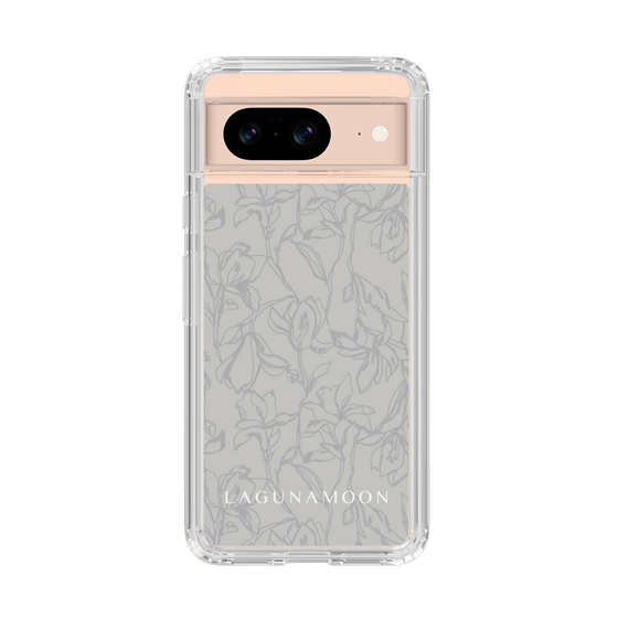 Slim Protection Case［ LAGUNAMOON - FlowerPattern - Grey ］