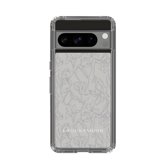 Slim Protection Case［ LAGUNAMOON - FlowerPattern - Grey ］