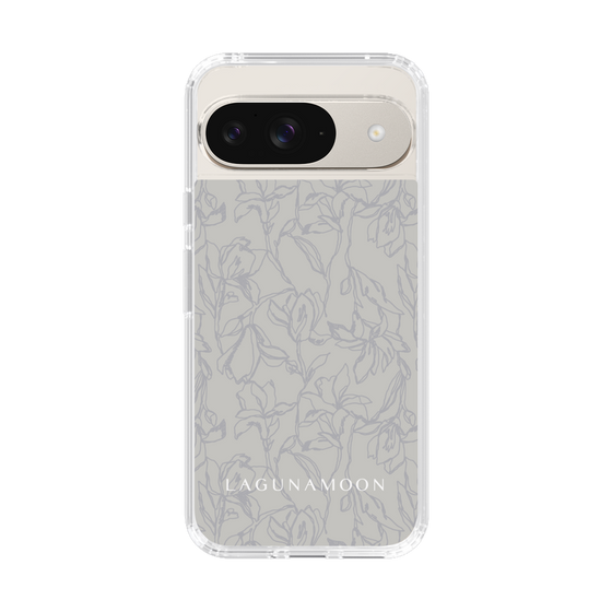 Slim Protection Case［ LAGUNAMOON - FlowerPattern - Grey ］
