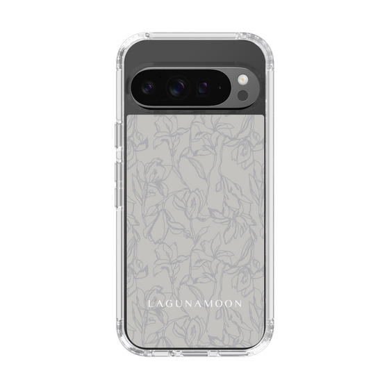 Slim Protection Case［ LAGUNAMOON - FlowerPattern - Grey ］