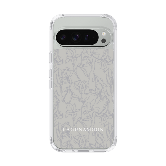 Slim Protection Case［ LAGUNAMOON - FlowerPattern - Grey ］