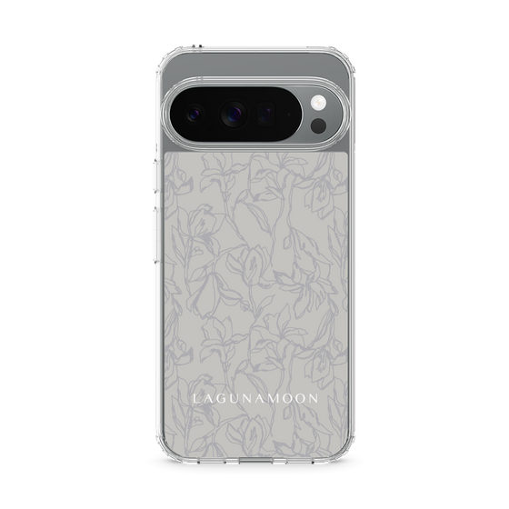 Slim Protection Case［ LAGUNAMOON - FlowerPattern - Grey ］