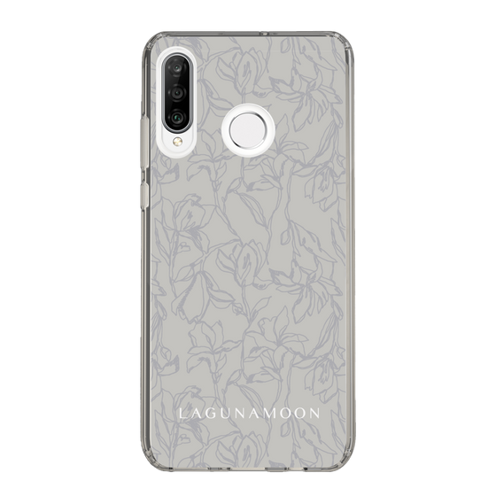 Slim Protection Case［ LAGUNAMOON - FlowerPattern - Grey ］