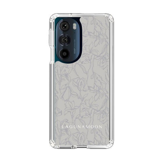 Slim Protection Case［ LAGUNAMOON - FlowerPattern - Grey ］