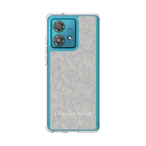 Slim Protection Case［ LAGUNAMOON - FlowerPattern - Grey ］