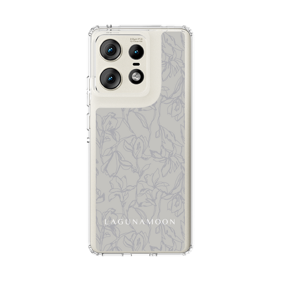Slim Protection Case［ LAGUNAMOON - FlowerPattern - Grey ］