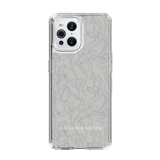Slim Protection Case［ LAGUNAMOON - FlowerPattern - Grey ］