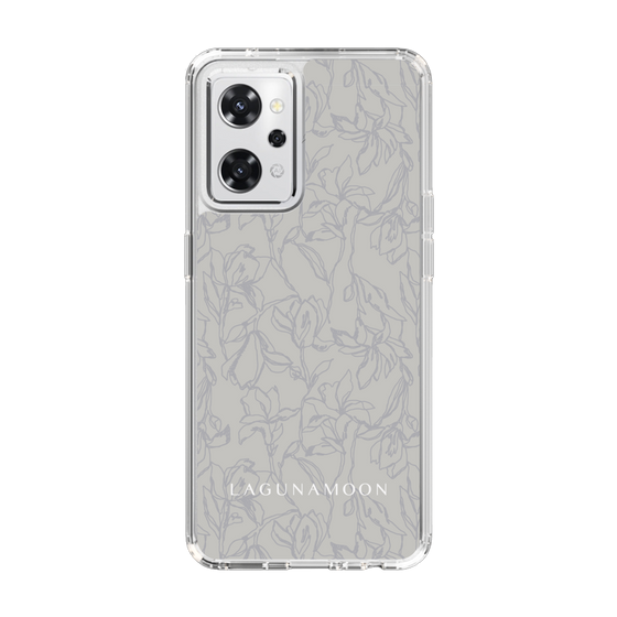 Slim Protection Case［ LAGUNAMOON - FlowerPattern - Grey ］