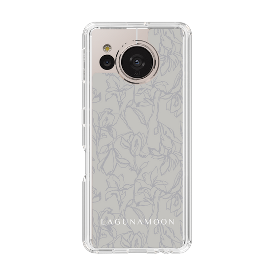Slim Protection Case［ LAGUNAMOON - FlowerPattern - Grey ］