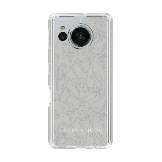 Slim Protection Case［ LAGUNAMOON - FlowerPattern - Grey ］