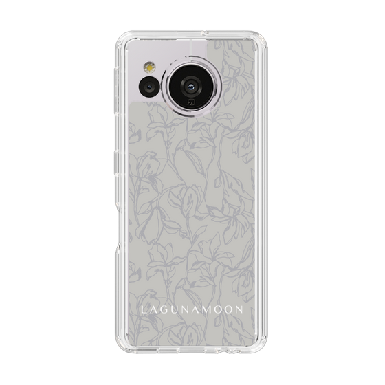 Slim Protection Case［ LAGUNAMOON - FlowerPattern - Grey ］