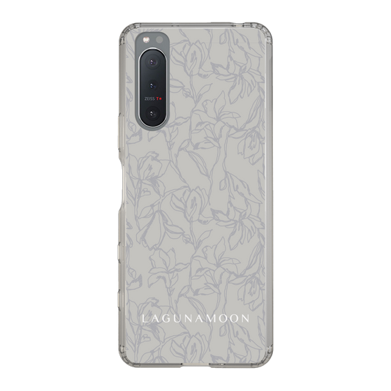 Slim Protection Case［ LAGUNAMOON - FlowerPattern - Grey ］