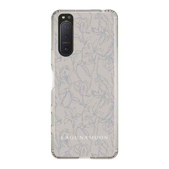 Slim Protection Case［ LAGUNAMOON - FlowerPattern - Grey ］