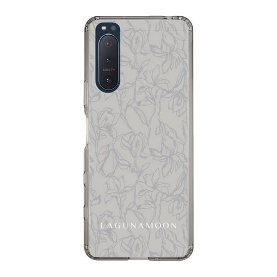 Slim Protection Case［ LAGUNAMOON - FlowerPattern - Grey ］
