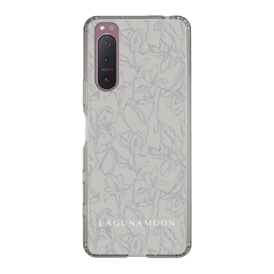 Slim Protection Case［ LAGUNAMOON - FlowerPattern - Grey ］