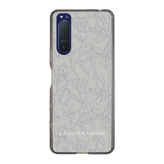 Slim Protection Case［ LAGUNAMOON - FlowerPattern - Grey ］