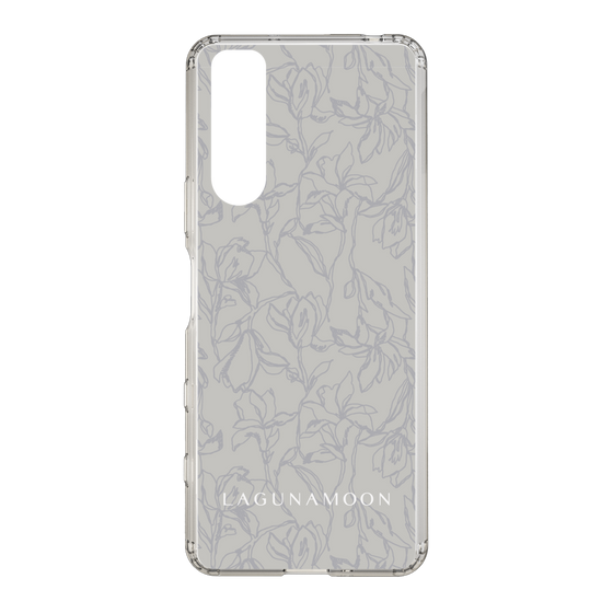 Slim Protection Case［ LAGUNAMOON - FlowerPattern - Grey ］