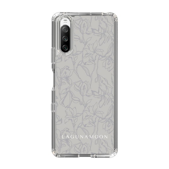 Slim Protection Case［ LAGUNAMOON - FlowerPattern - Grey ］