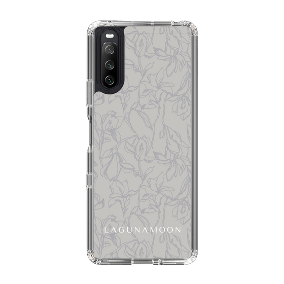Slim Protection Case［ LAGUNAMOON - FlowerPattern - Grey ］