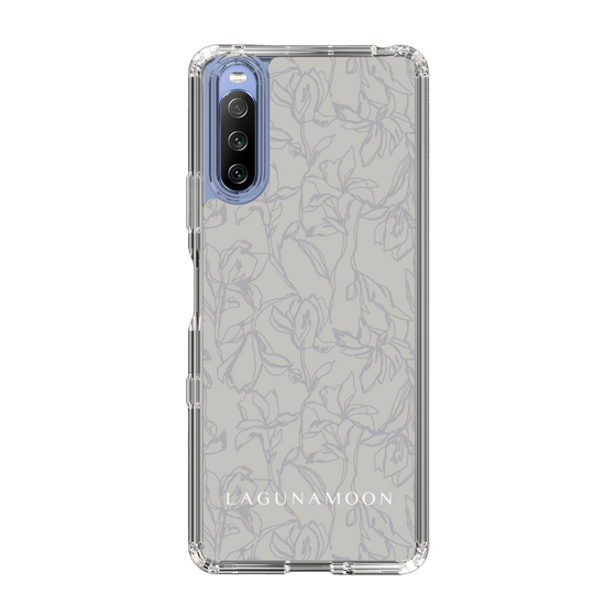 Slim Protection Case［ LAGUNAMOON - FlowerPattern - Grey ］
