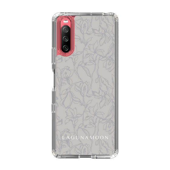 Slim Protection Case［ LAGUNAMOON - FlowerPattern - Grey ］