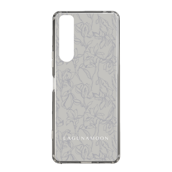 Slim Protection Case［ LAGUNAMOON - FlowerPattern - Grey ］