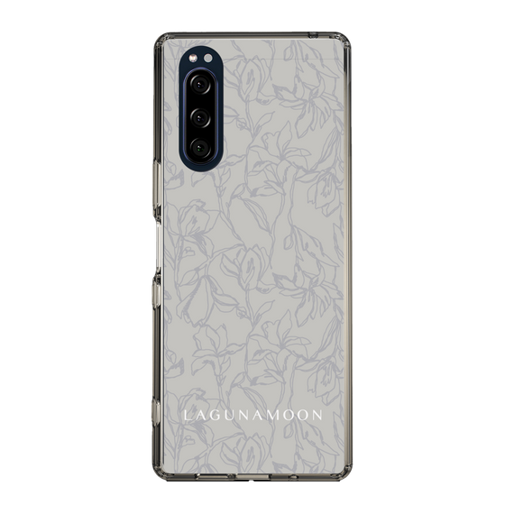 Slim Protection Case［ LAGUNAMOON - FlowerPattern - Grey ］