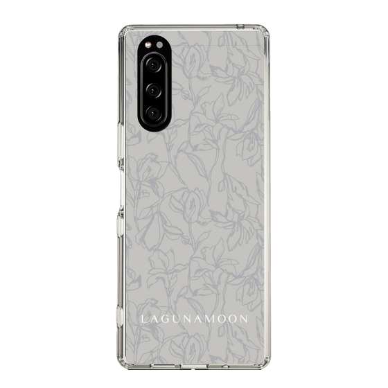 Slim Protection Case［ LAGUNAMOON - FlowerPattern - Grey ］