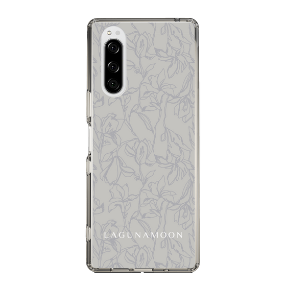 Slim Protection Case［ LAGUNAMOON - FlowerPattern - Grey ］