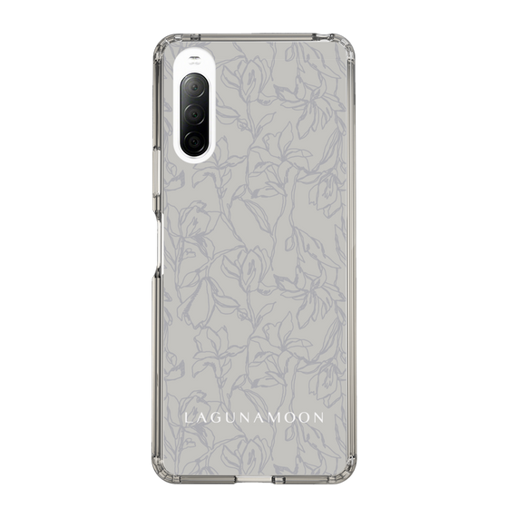 Slim Protection Case［ LAGUNAMOON - FlowerPattern - Grey ］