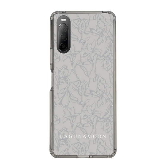 Slim Protection Case［ LAGUNAMOON - FlowerPattern - Grey ］