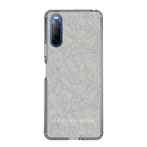 Slim Protection Case［ LAGUNAMOON - FlowerPattern - Grey ］