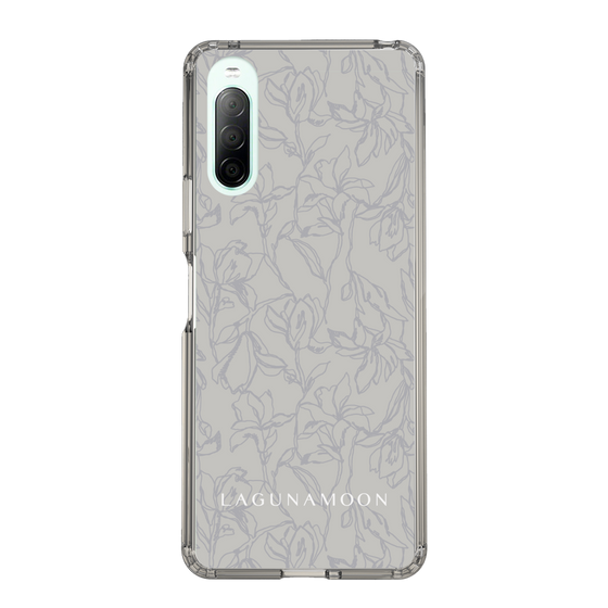 Slim Protection Case［ LAGUNAMOON - FlowerPattern - Grey ］