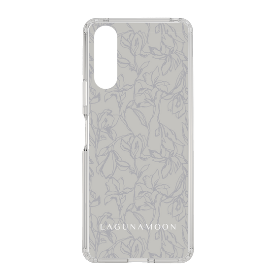 Slim Protection Case［ LAGUNAMOON - FlowerPattern - Grey ］