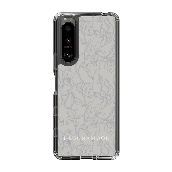 Slim Protection Case［ LAGUNAMOON - FlowerPattern - Grey ］