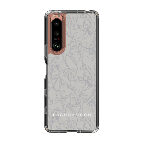 Slim Protection Case［ LAGUNAMOON - FlowerPattern - Grey ］
