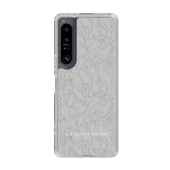 Slim Protection Case［ LAGUNAMOON - FlowerPattern - Grey ］
