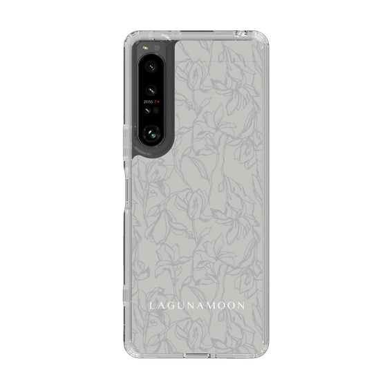 Slim Protection Case［ LAGUNAMOON - FlowerPattern - Grey ］