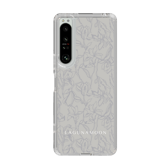 Slim Protection Case［ LAGUNAMOON - FlowerPattern - Grey ］