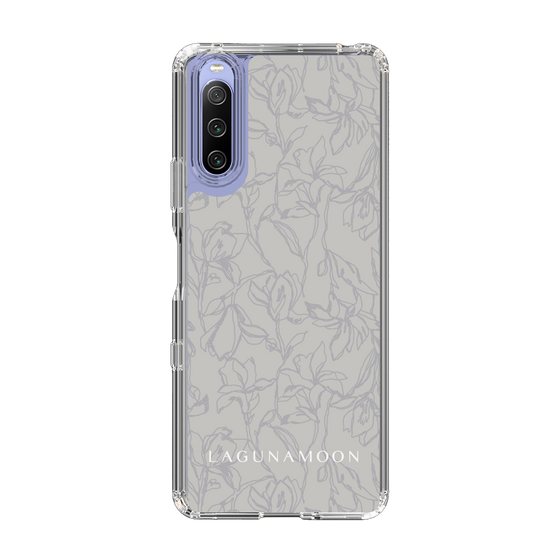 Slim Protection Case［ LAGUNAMOON - FlowerPattern - Grey ］