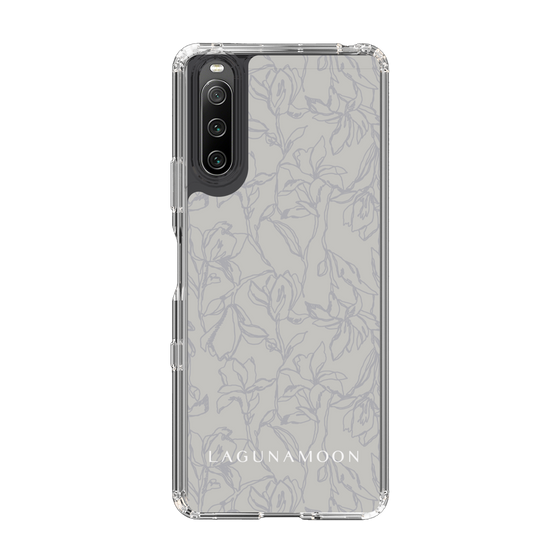 Slim Protection Case［ LAGUNAMOON - FlowerPattern - Grey ］