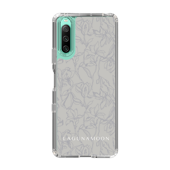 Slim Protection Case［ LAGUNAMOON - FlowerPattern - Grey ］