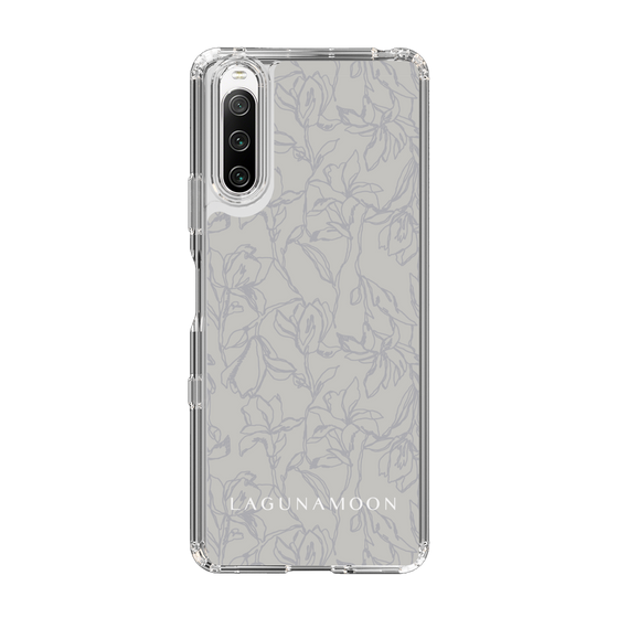 Slim Protection Case［ LAGUNAMOON - FlowerPattern - Grey ］