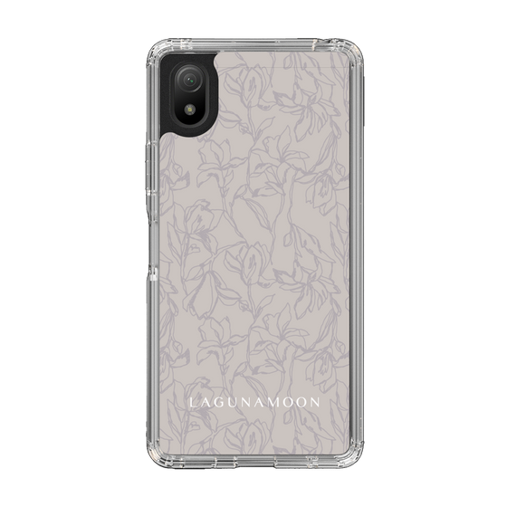 Slim Protection Case［ LAGUNAMOON - FlowerPattern - Grey ］