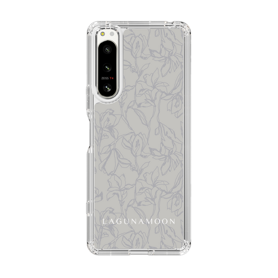 Slim Protection Case［ LAGUNAMOON - FlowerPattern - Grey ］