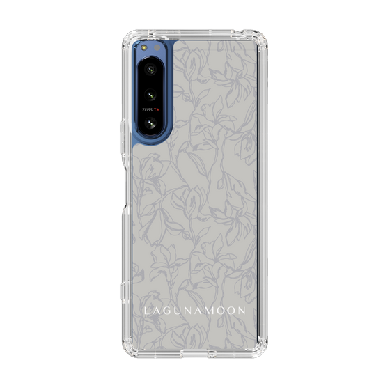 Slim Protection Case［ LAGUNAMOON - FlowerPattern - Grey ］