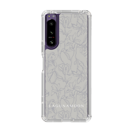 Slim Protection Case［ LAGUNAMOON - FlowerPattern - Grey ］