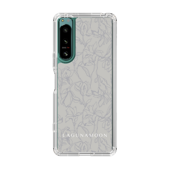 Slim Protection Case［ LAGUNAMOON - FlowerPattern - Grey ］