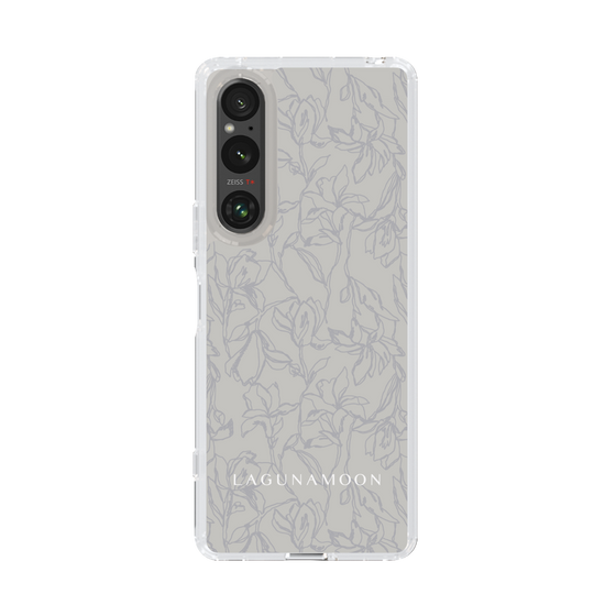 Slim Protection Case［ LAGUNAMOON - FlowerPattern - Grey ］