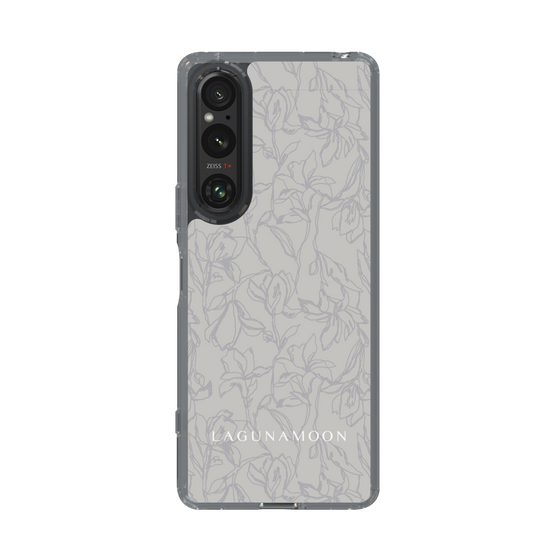Slim Protection Case［ LAGUNAMOON - FlowerPattern - Grey ］